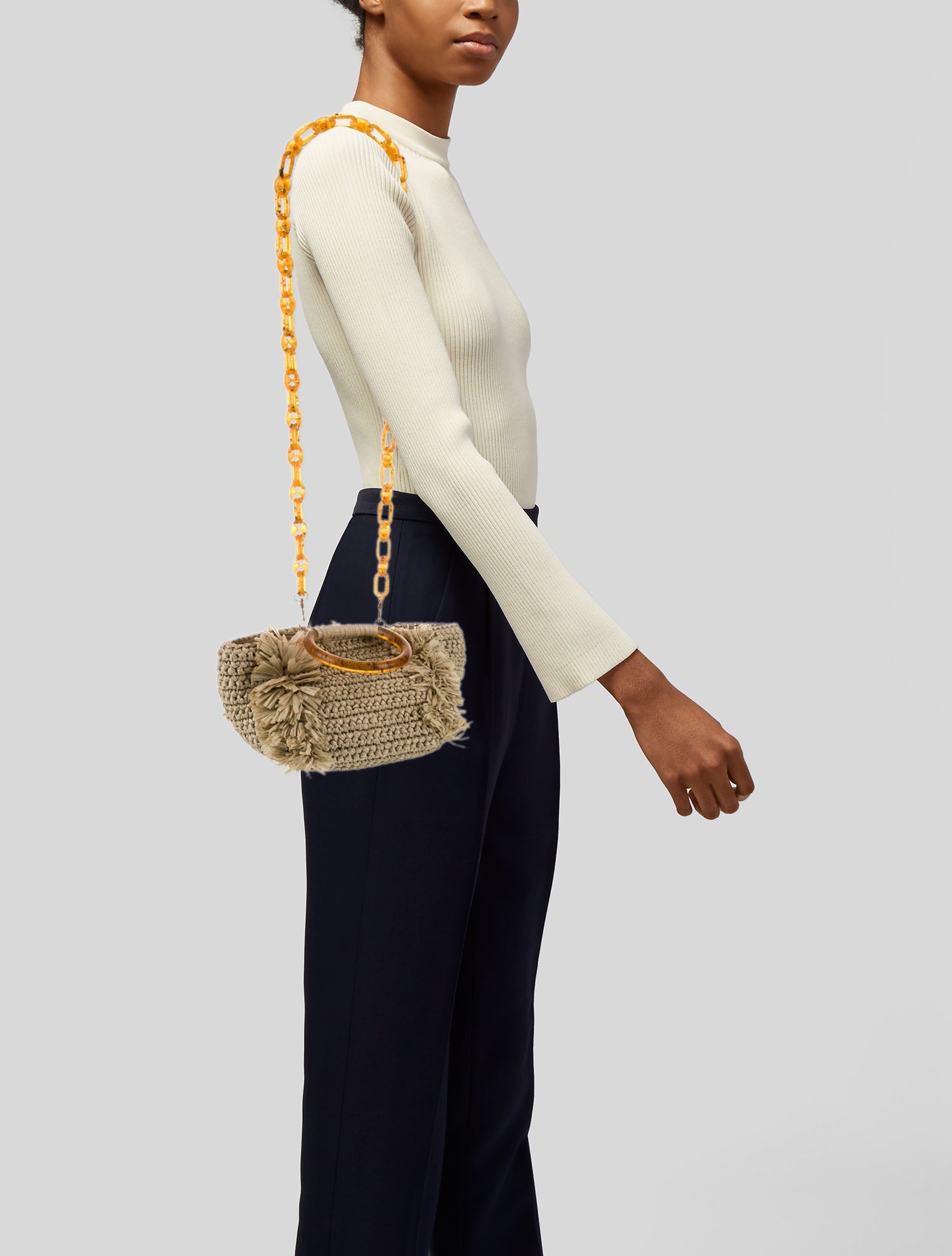 Carolina Santo Domingo Raffia Top Handle Bag