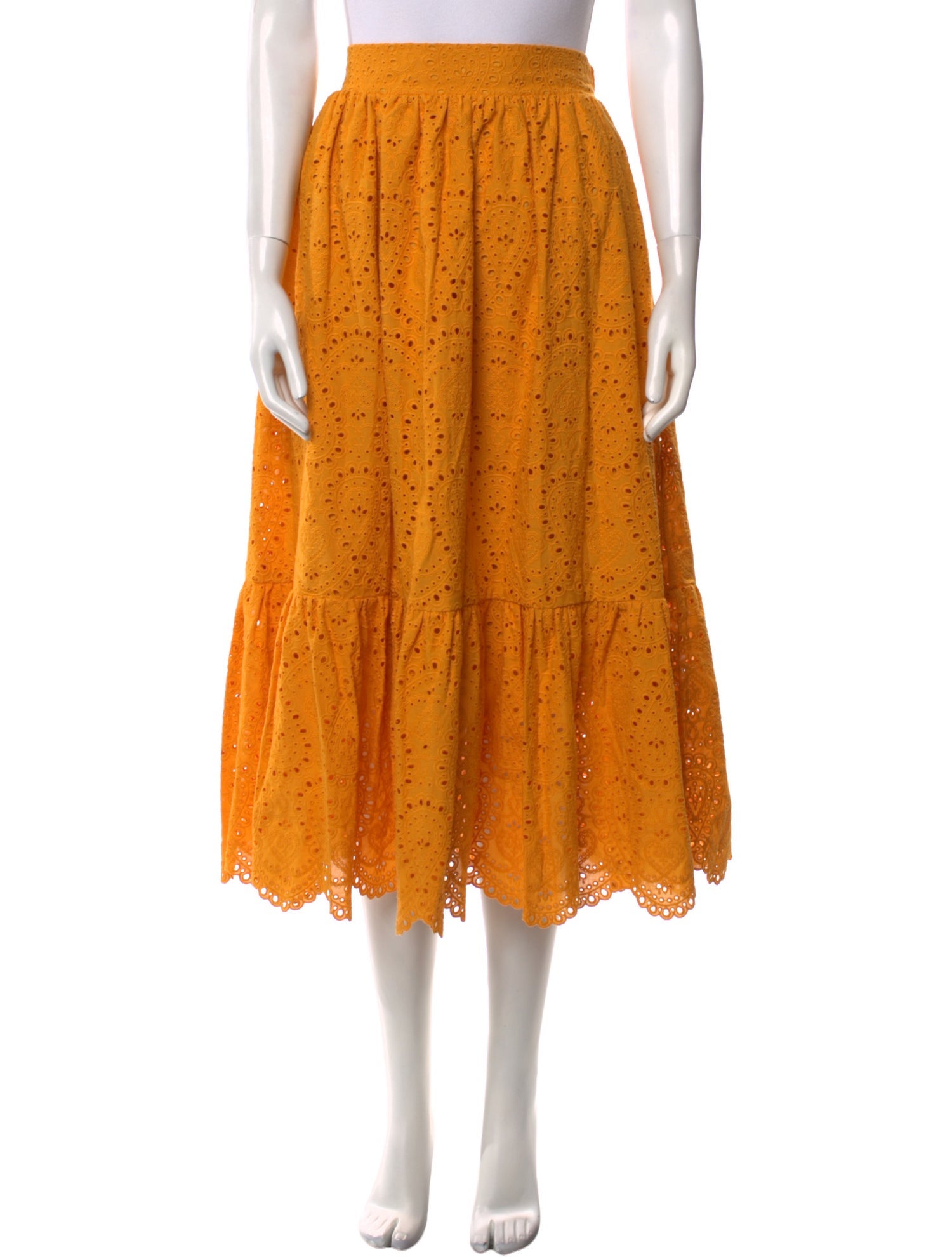 Charina Sarte Embroidered Accent Midi Length Skirt