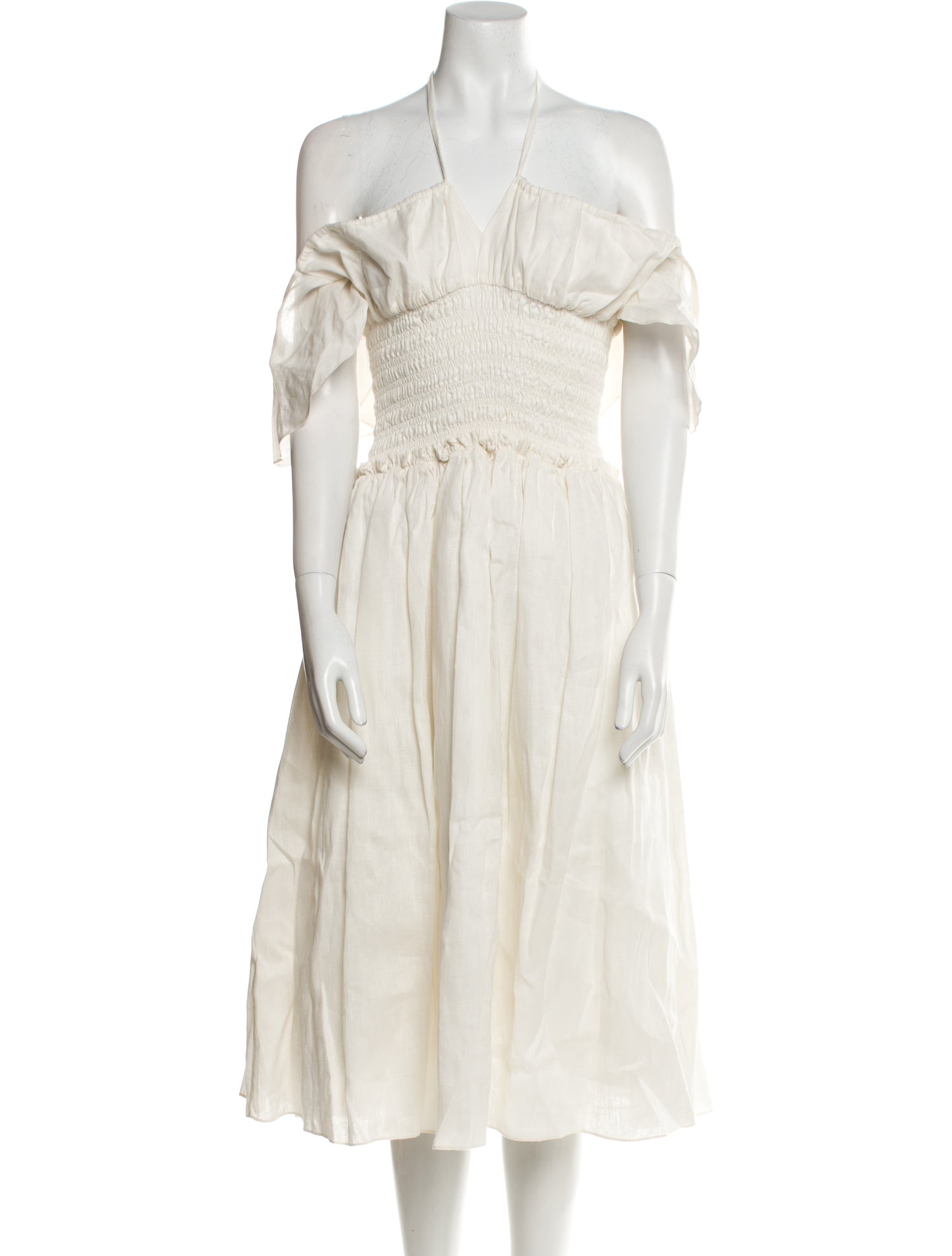 Charina Sarte Linen Midi Length Dress