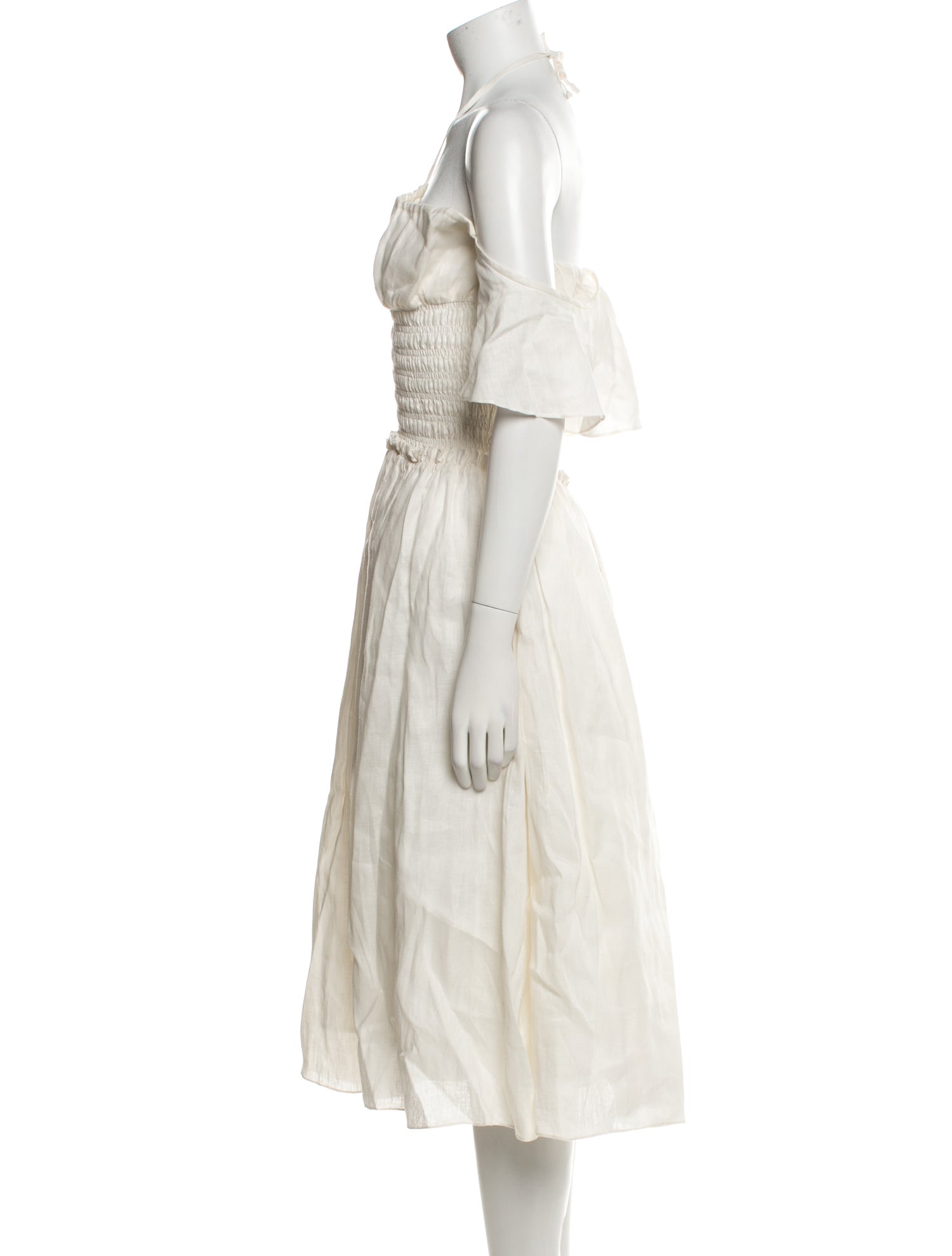 Charina Sarte Linen Midi Length Dress