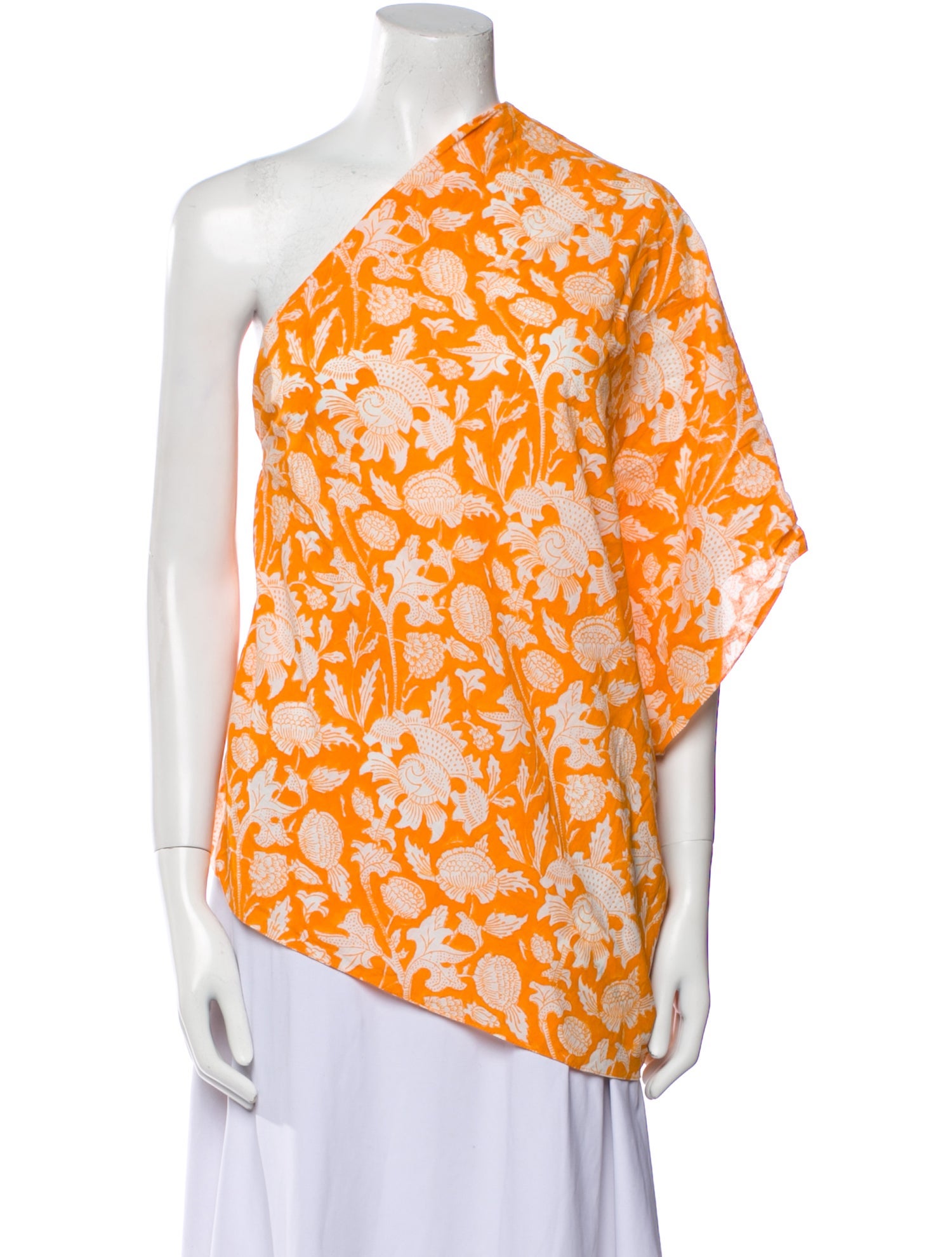 Charina Sarte Floral Print One-Shoulder Blouse