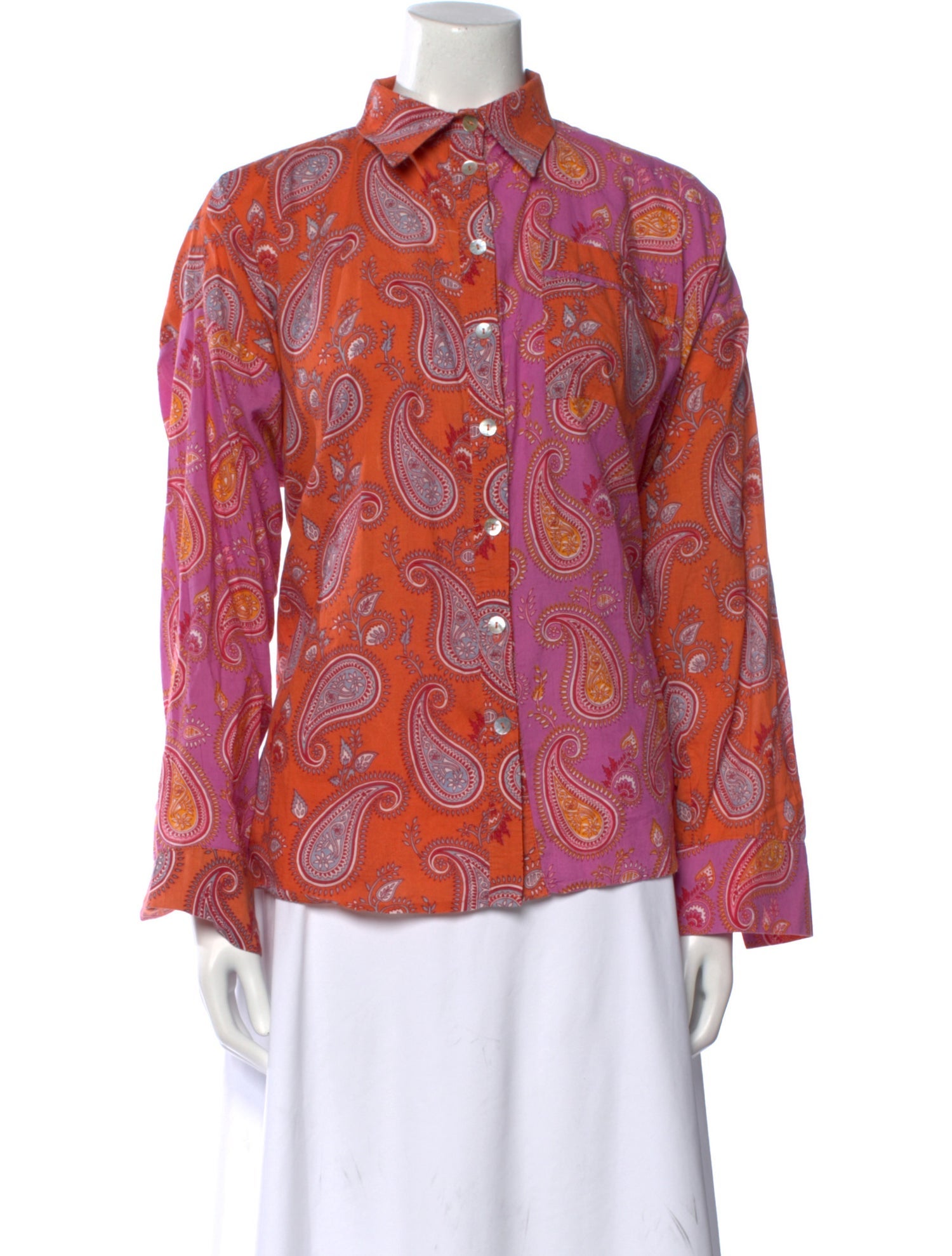 Charina Sarte Paisley Print Long Sleeve Blouse