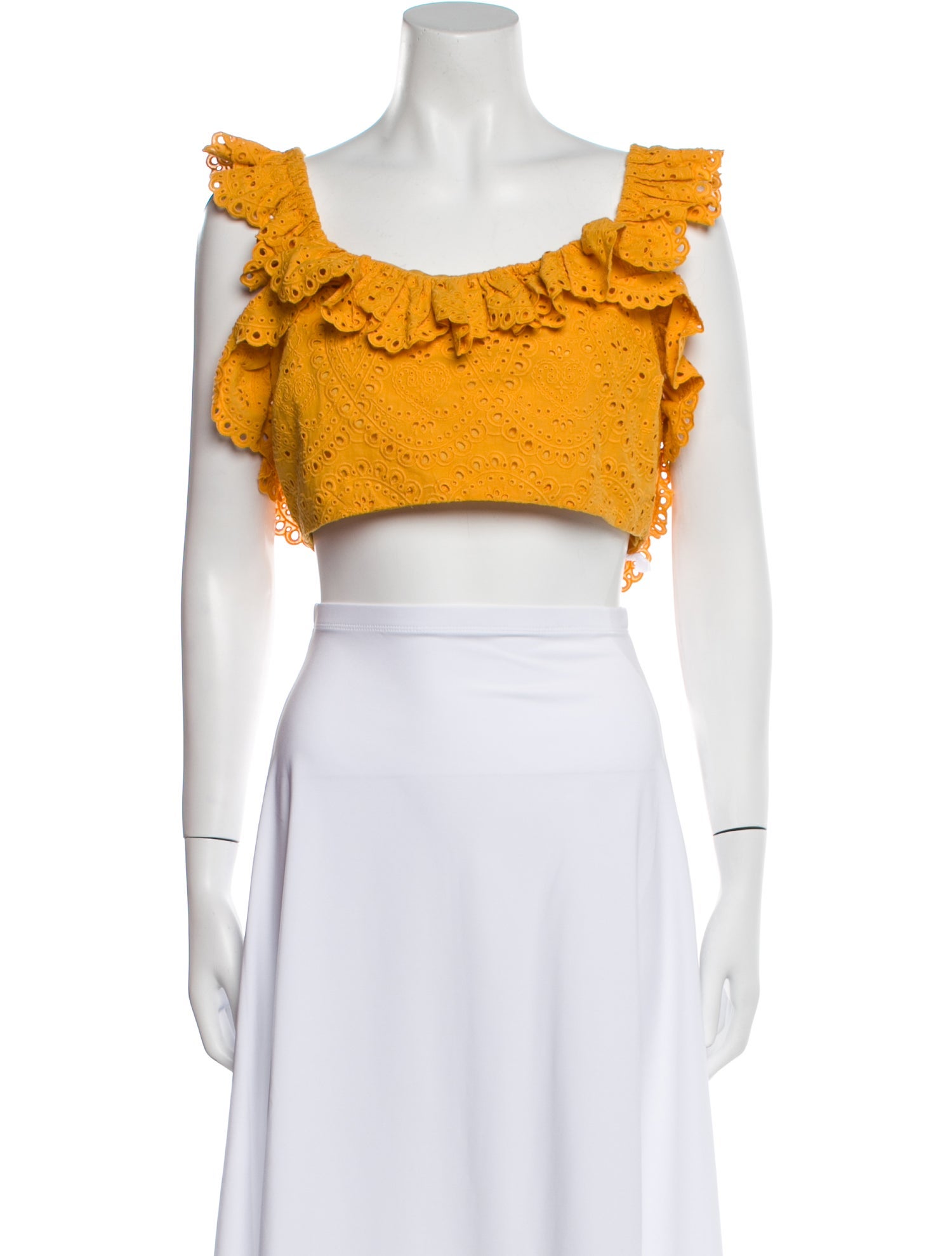 Charina Sarte Square Neckline Short Sleeve Crop Top w/ Tags