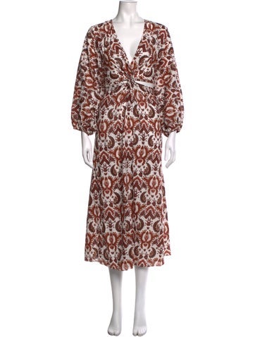 Pre-owned Charina Sarte Paisley Print Midi Length Dress In Multicolor
