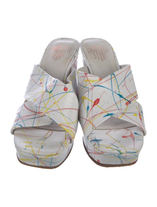 Charlotte Stone Leather Printed Slides