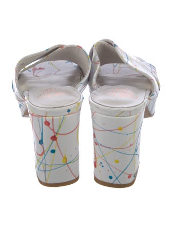 Charlotte Stone Leather Printed Slides