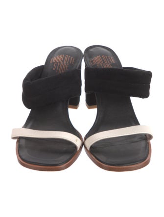 Charlotte Stone Suede Colorblock Pattern Slides