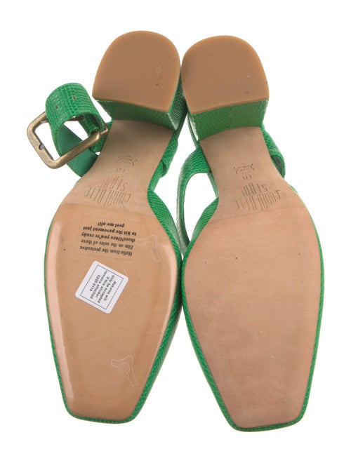 Charlotte Stone Embossed Leather Mules