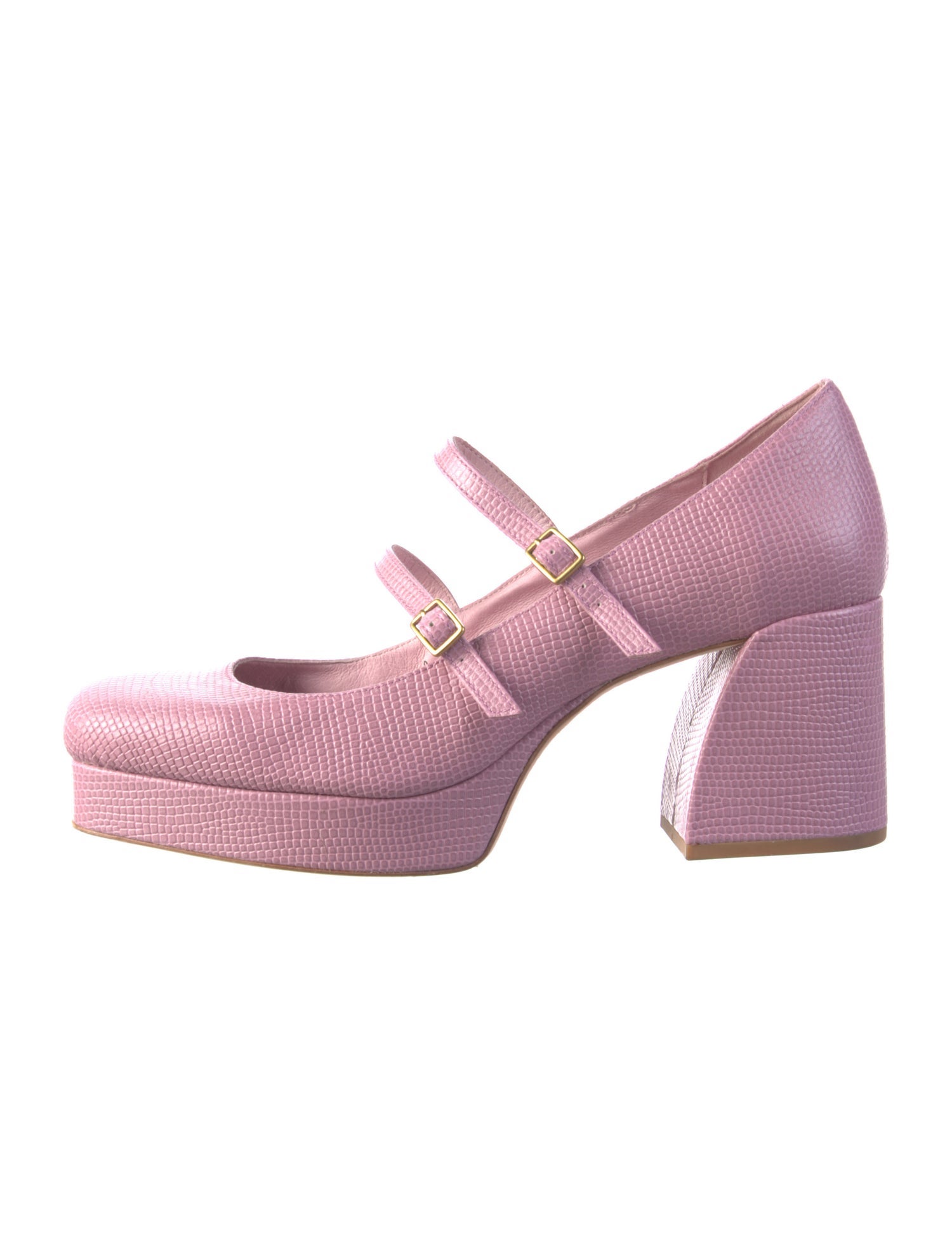 Charlotte Stone Embossed Leather Leather Trim Embellishment Pumps