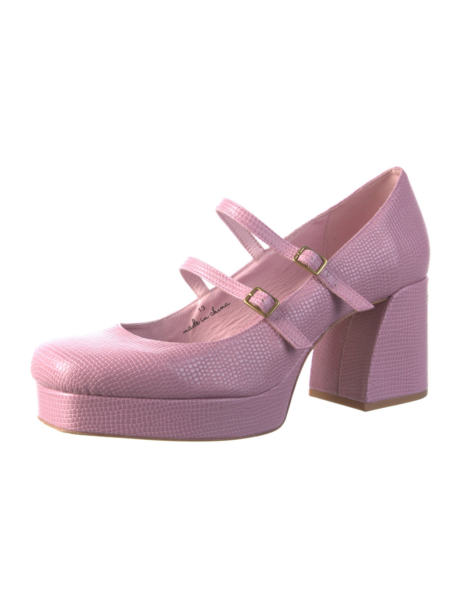 Charlotte Stone Embossed Leather Leather Trim Embellishment Pumps