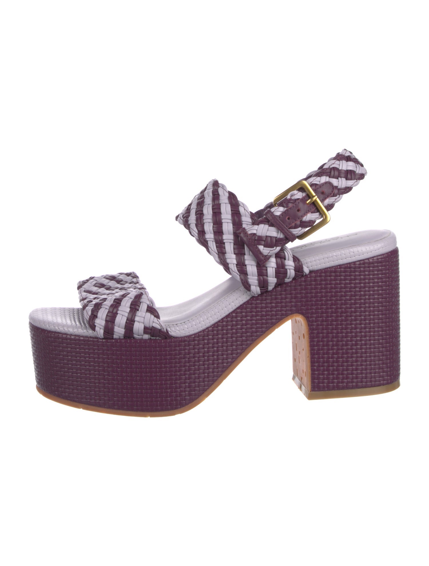 Charlotte Stone Leather Patterned Slingback Sandals