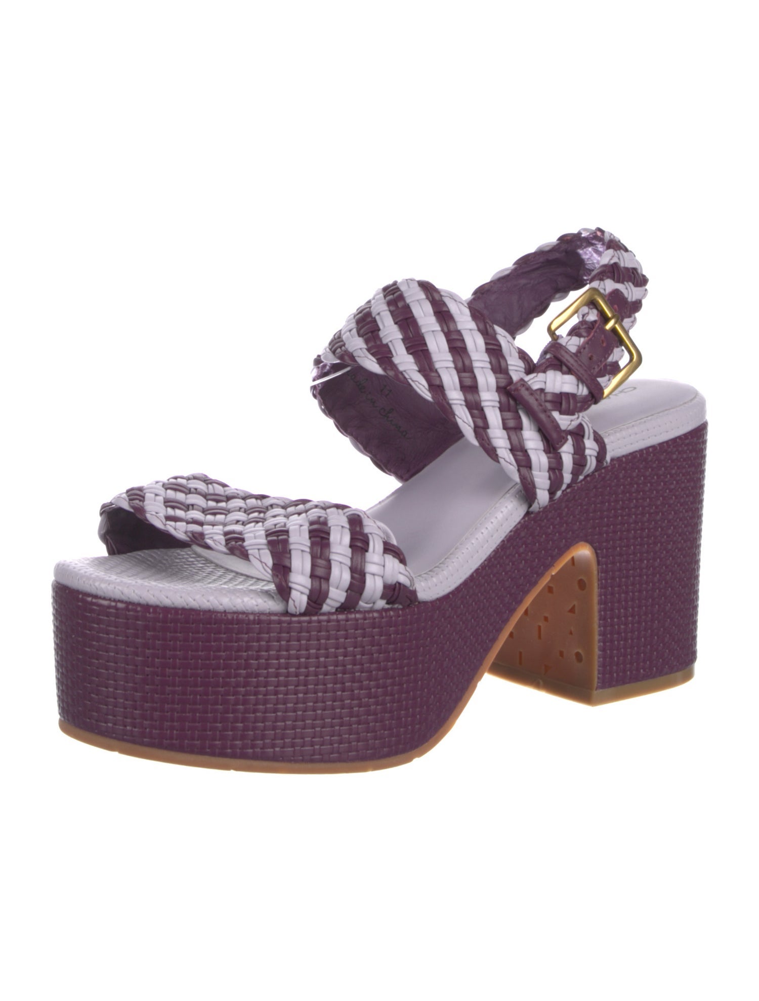 Charlotte Stone Leather Patterned Slingback Sandals