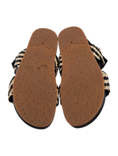 Charlotte Stone Raffia Colorblock Pattern Slingback Sandals