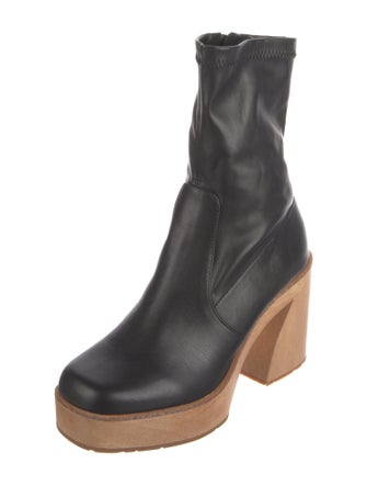 Charlotte Stone Leather Sock Boots