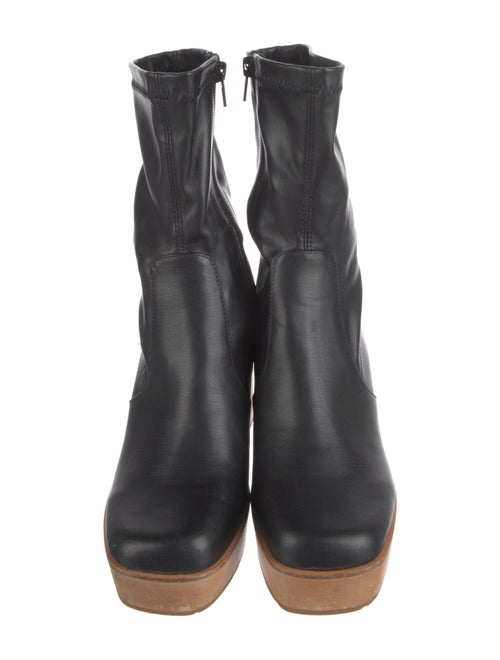 Charlotte Stone Leather Sock Boots