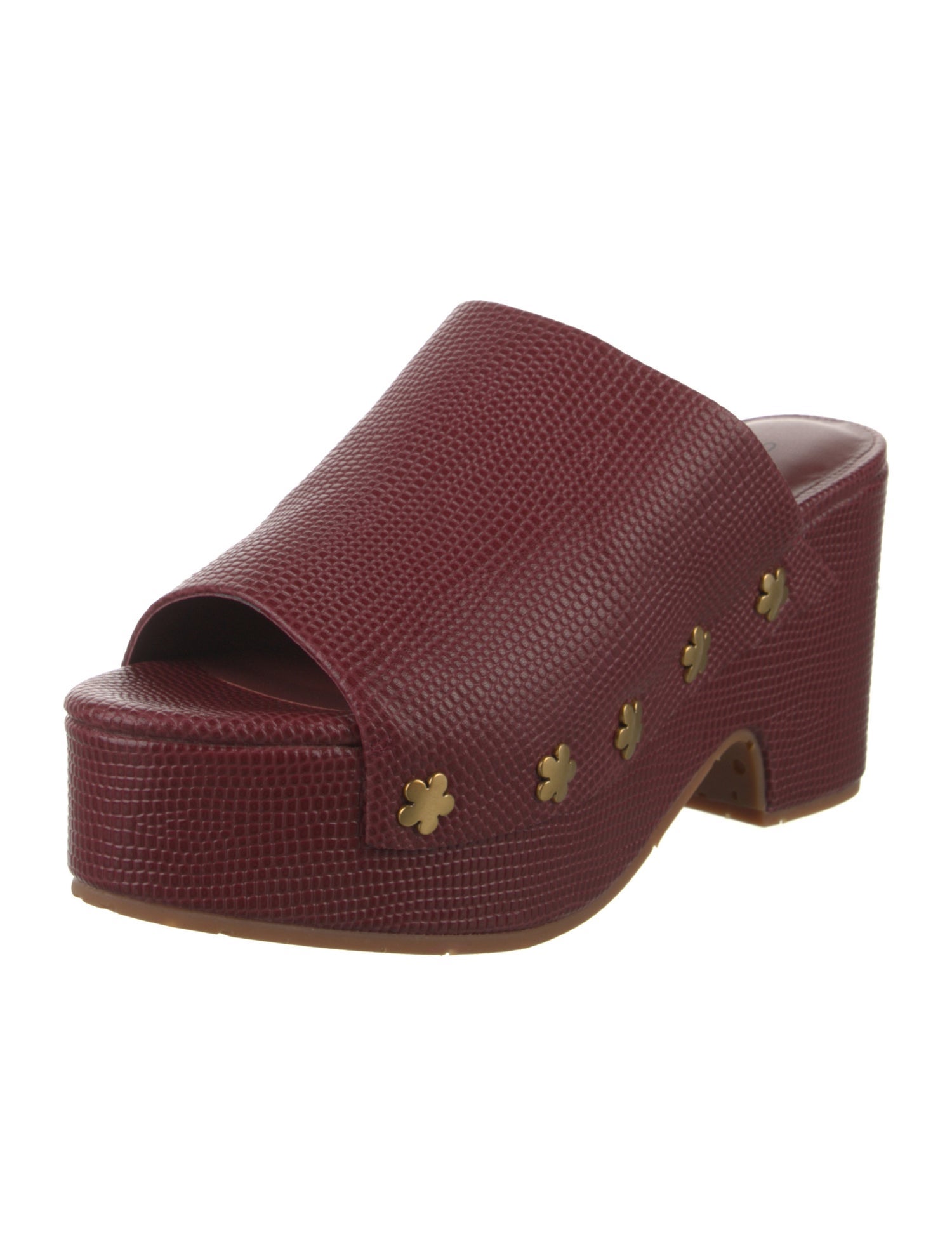 Charlotte Stone Leather Slides