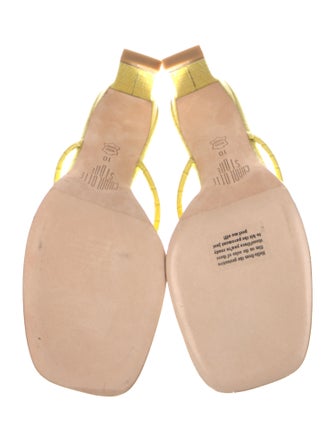 Charlotte Stone Embossed Leather Slides