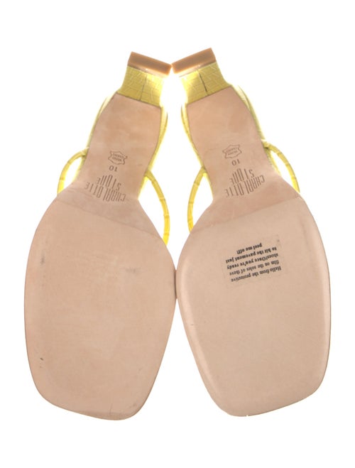 Charlotte Stone Embossed Leather Slides