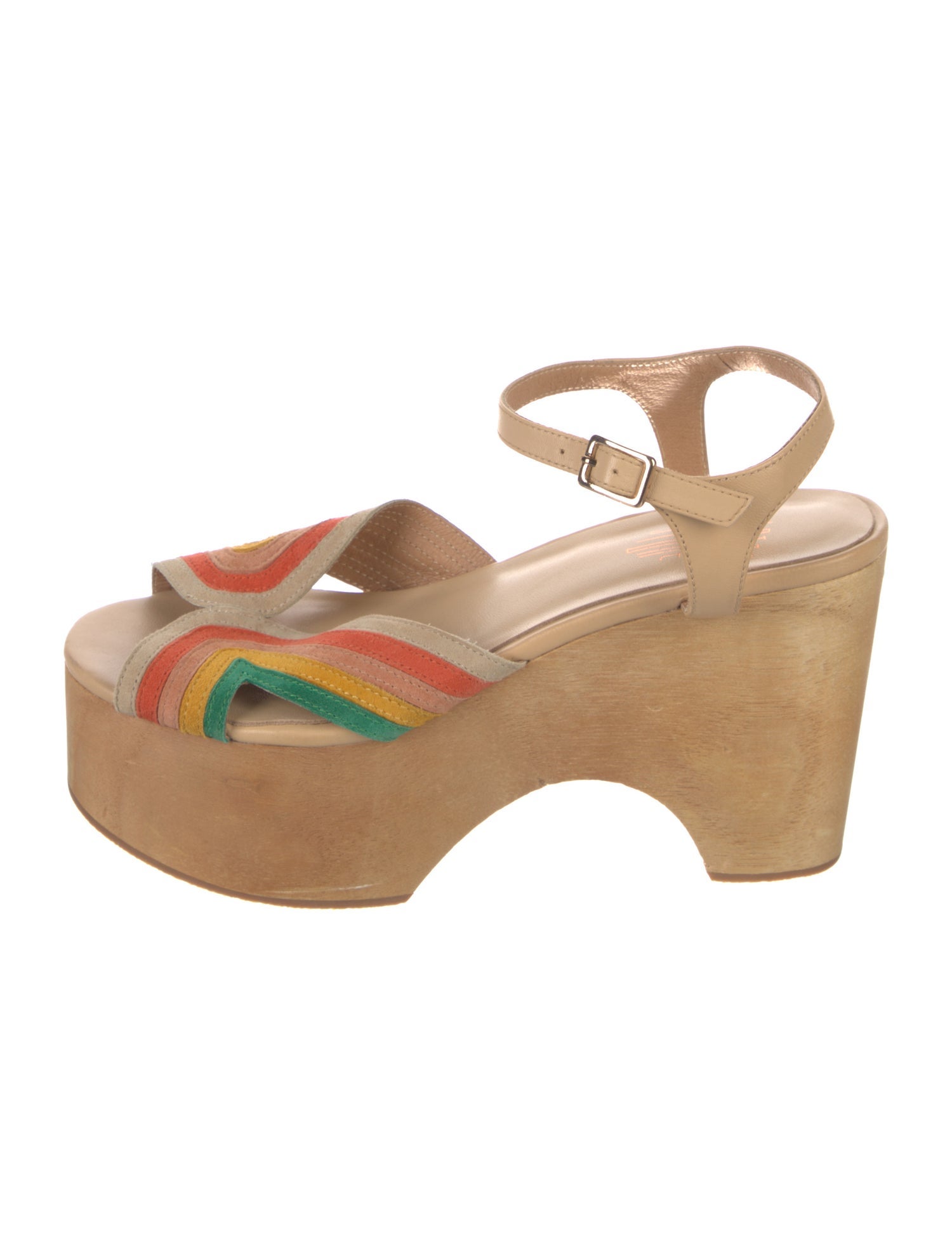 Charlotte Stone Suede Striped Slingback Sandals