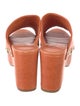 Charlotte Stone Embossed Leather Slides