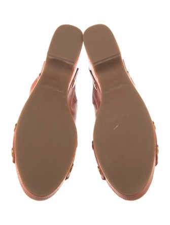 Charlotte Stone Embossed Leather Slides