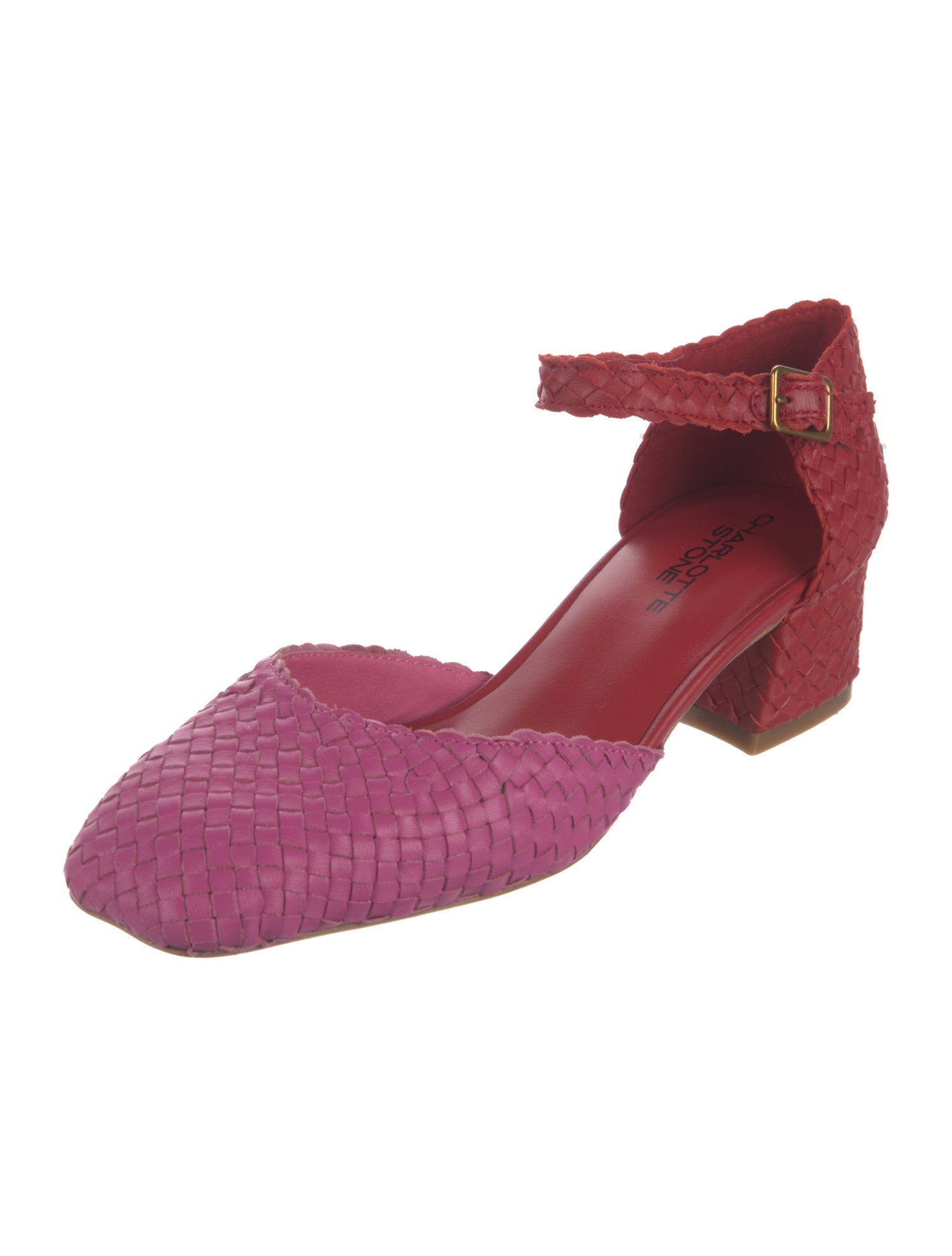 Charlotte Stone Leather Colorblock Pattern D'Orsay Pumps