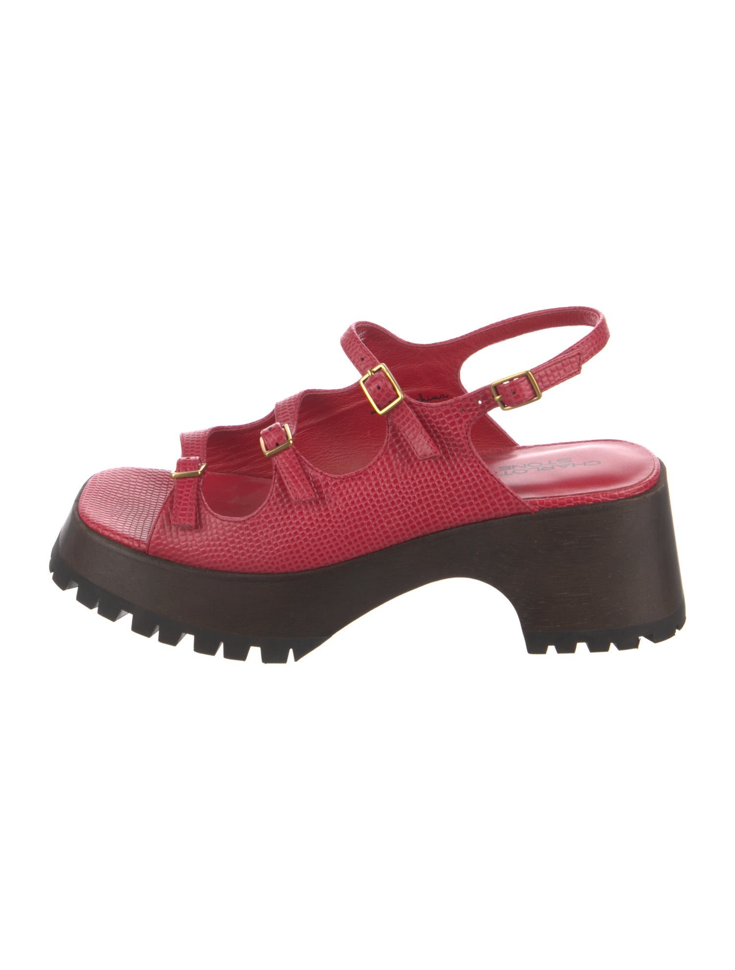 Charlotte Stone Leather Slingback Sandals