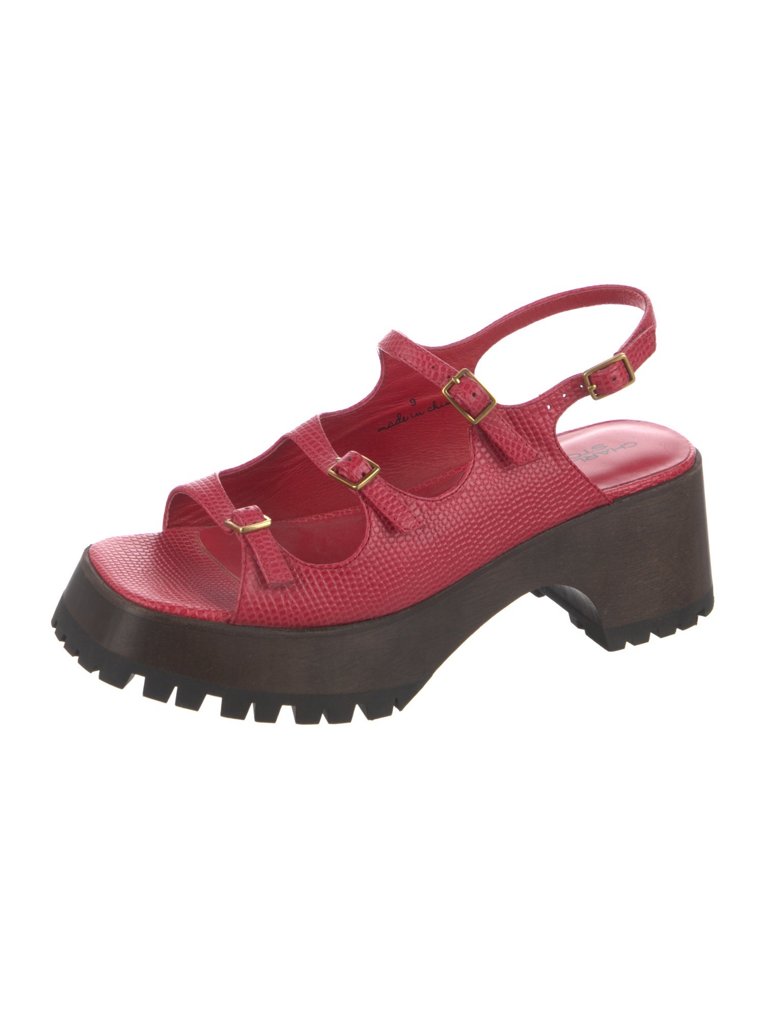 Charlotte Stone Leather Slingback Sandals