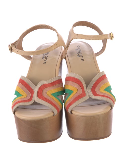 Charlotte Stone Suede Colorblock Pattern Mules