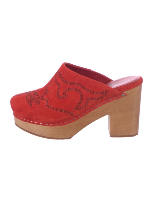 Charlotte Stone Suede Embroidered Accent Mules