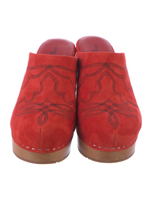 Charlotte Stone Suede Embroidered Accent Mules