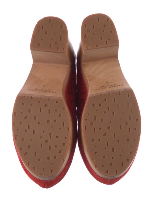 Charlotte Stone Suede Embroidered Accent Mules