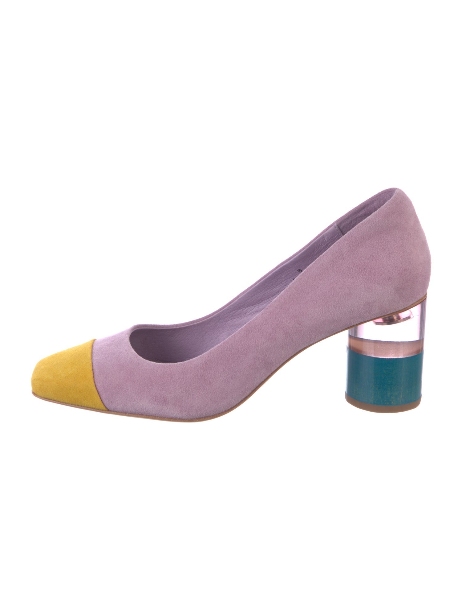 Charlotte Stone Suede Colorblock Pattern Pumps
