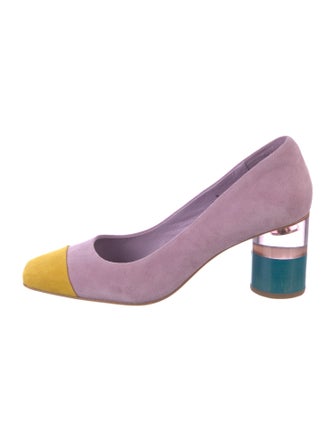 Charlotte Stone Suede Colorblock Pattern Pumps