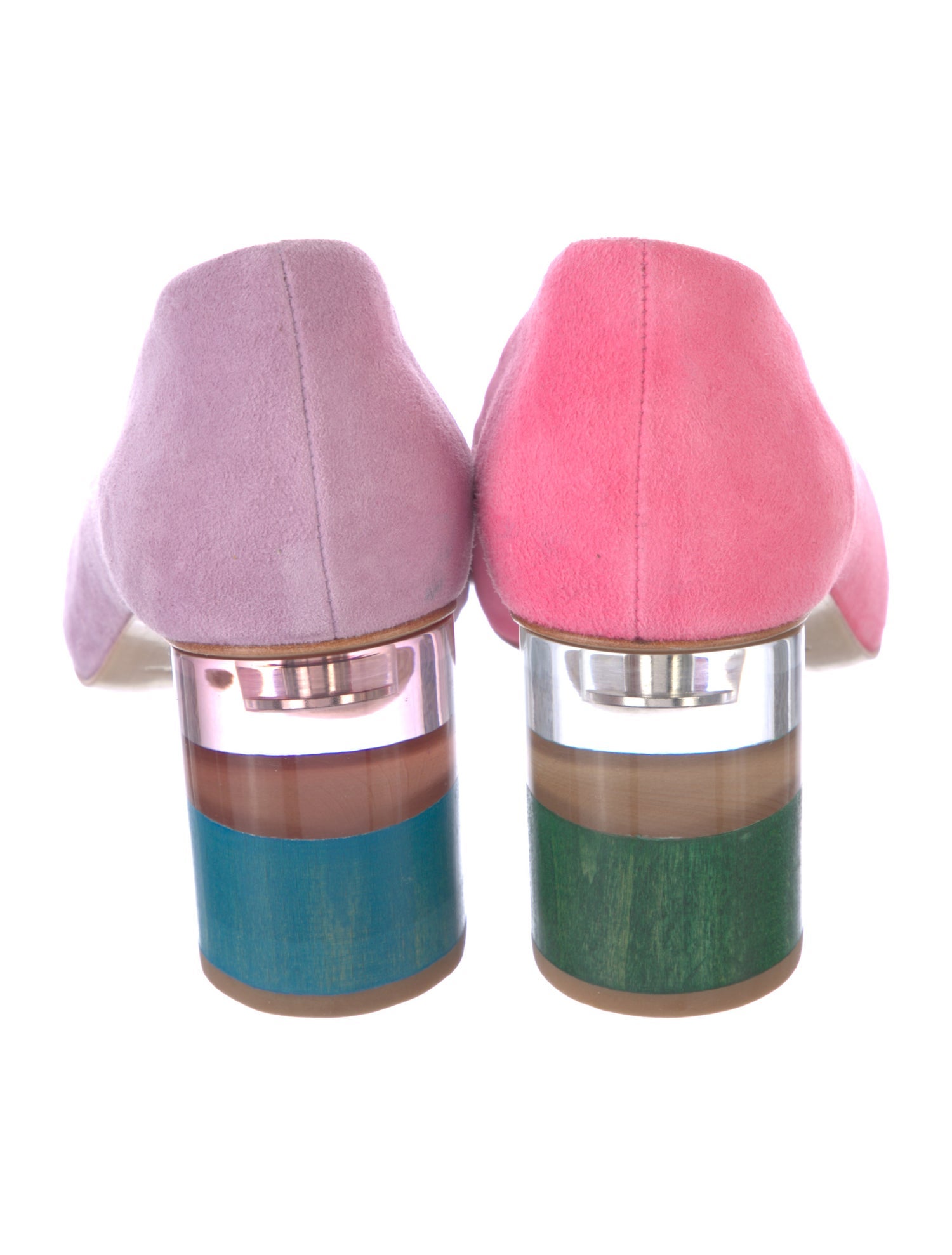 Charlotte Stone Suede Colorblock Pattern Pumps