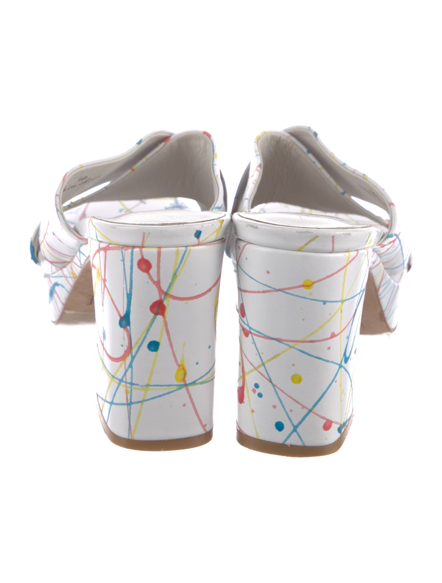 Charlotte Stone Leather Printed Slides