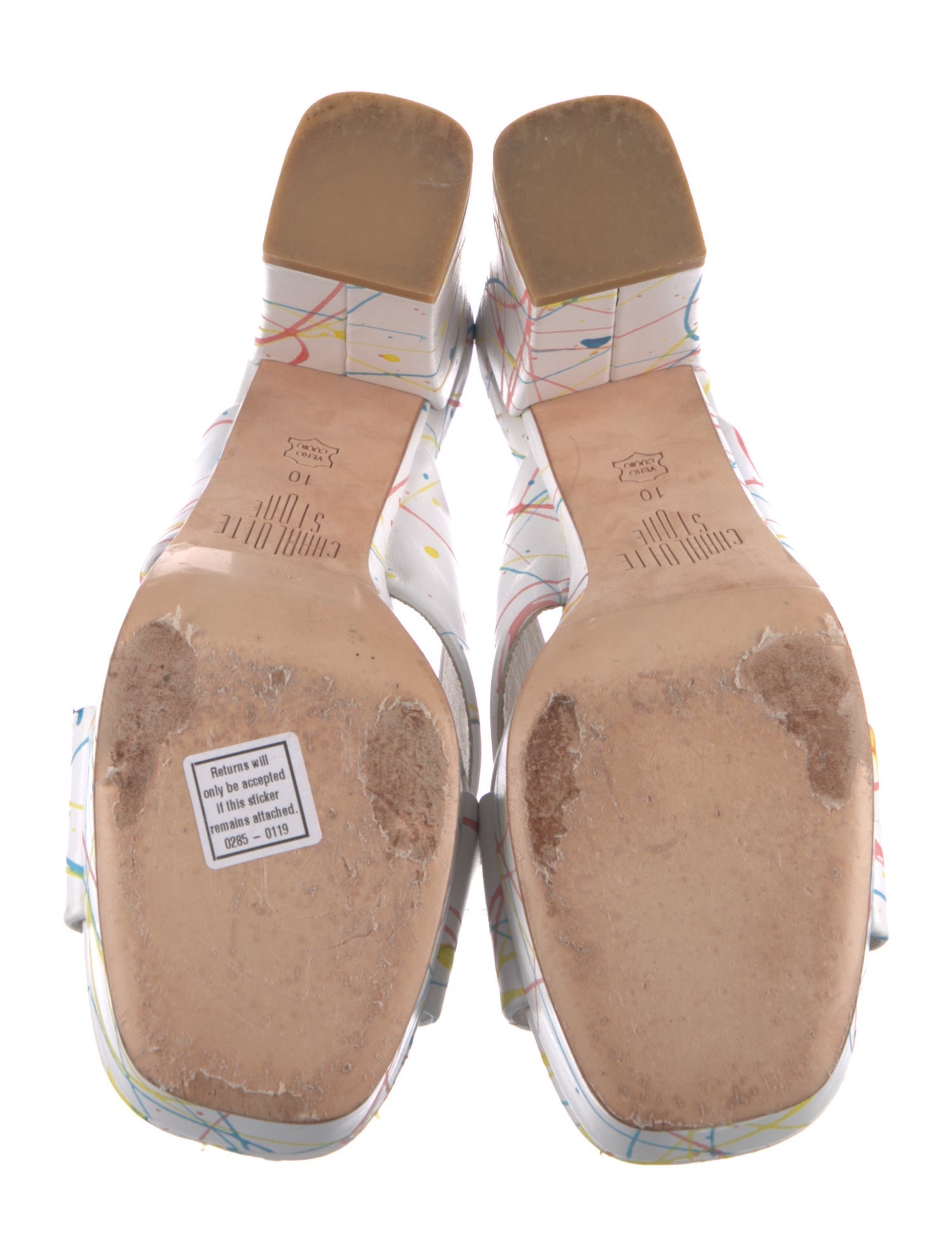 Charlotte Stone Leather Printed Slides