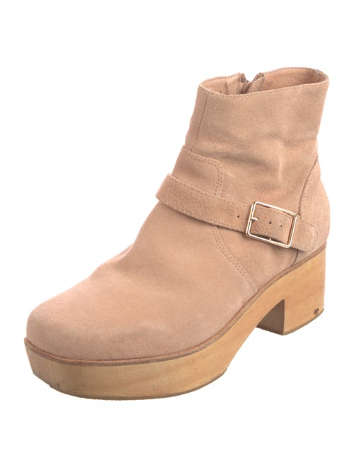 Charlotte Stone Suede Moto Boots
