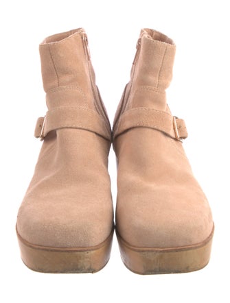 Charlotte Stone Suede Moto Boots