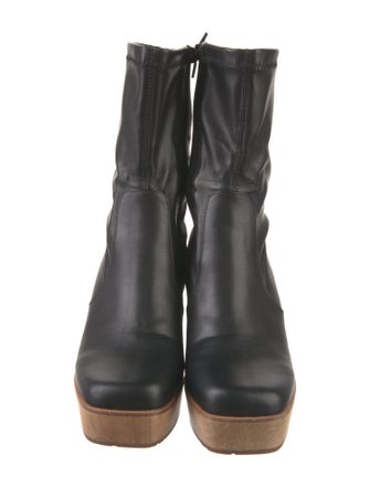 Charlotte Stone Leather Sock Boots