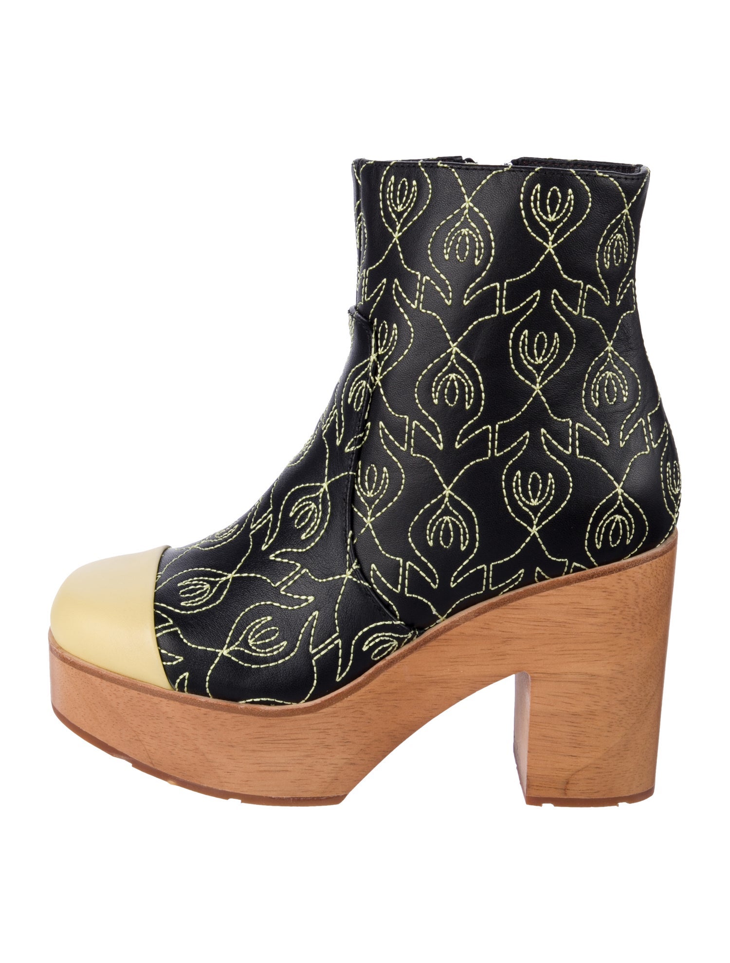 Charlotte Stone Leather Patterned Boots