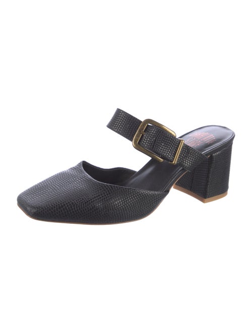 Charlotte Stone Embossed Leather Mules