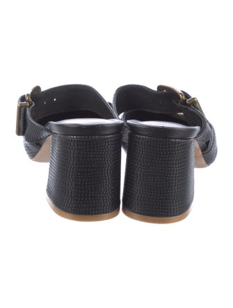 Charlotte Stone Embossed Leather Mules