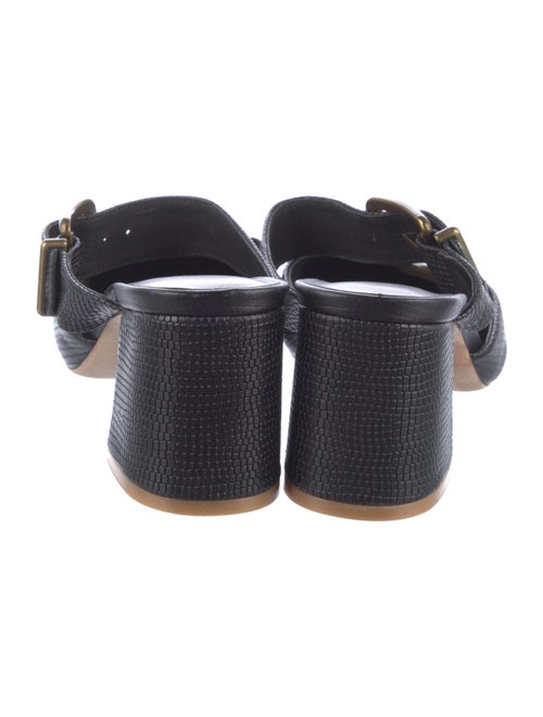 Charlotte Stone Embossed Leather Mules