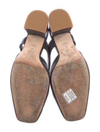 Charlotte Stone Embossed Leather Mules