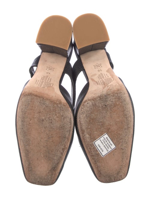 Charlotte Stone Embossed Leather Mules