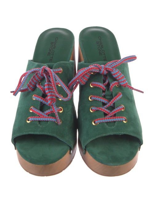 Charlotte Stone Suede Whipstitch Trim Slides