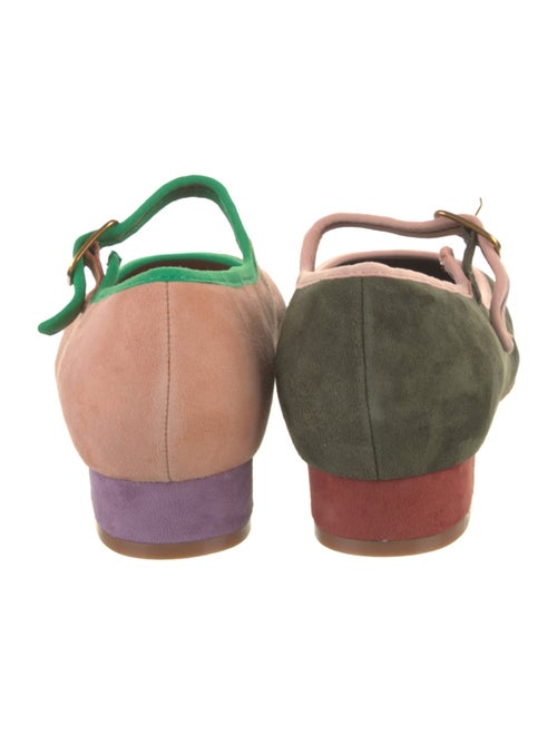 Charlotte Stone Suede Colorblock Pattern Mary Jane Flats
