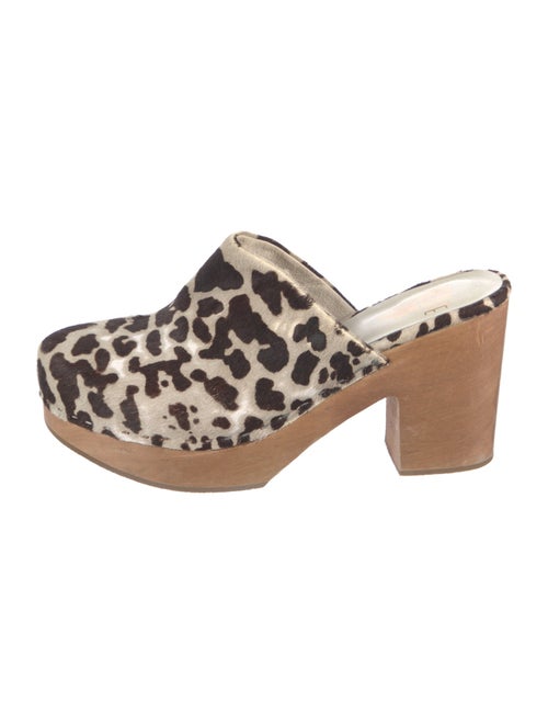 Charlotte Stone Calfskin Animal Print Mules
