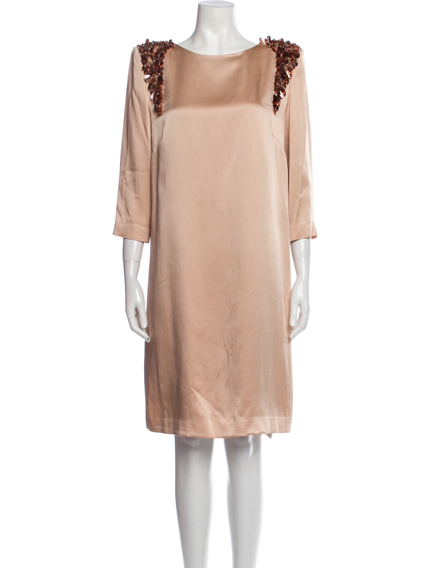 Clips Bateau Neckline Knee-Length Dress